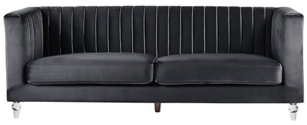 3-Sitzer Sofa Samtstoff schwarz ARVIKA
