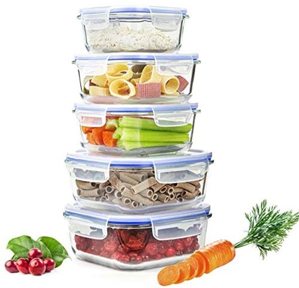 10tlg. Frischhaltedosen Glas Lunchbox Vorratsdosen Brotdose luftdicht -40 bis 25