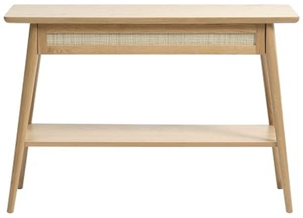FJORDFORM Konsolentisch, Sperrholz, 1 Regal, 1 Schublade, Rattan-Schubladenfront, Natur