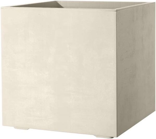 XXL Pflanzkasten Pflanzkübel Millennium 80 L in Creme mit Tolle Naturstein Optik, Maße: 49x49x49 cm