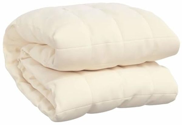 vidaXL Gewichtsdecke Stoff, 1 x Gewichtsdecke, Hellcreme, 220x240 cm, Stoff, 15 kg