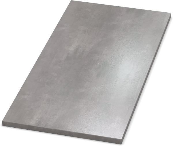 AUPROTEC Tischplatte 19mm Beton Perlgrau 800x700 mm Holzplatte Dekor Spanplatte mit Umleimer ABS Kante Auswahl: 80x70 cm