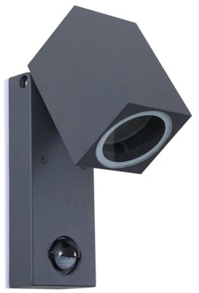 Lindby Außen-Wandleuchte Othil, Metall, Alu IP44mit Bewegungsmelder, 1 x 10 W LED