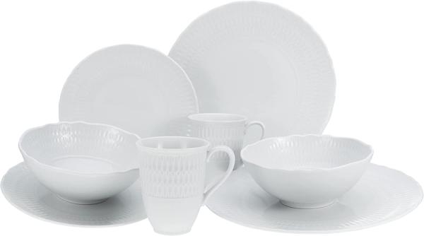 CreaTable 33069 Kombiservice Sofia für 2 Personen, Porzellan, weiß (1 Set, 8-teilig)