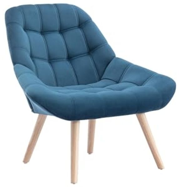 Vente-unique - LUOSTO Sessel SamtStoff Blau - B 79 cm x H 83 cm x L 87 cm