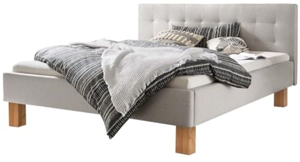 Hasena Dream Pronto Noemi Polsterbett 180x200 Wildbuche natur, geölt 335-Pepe grey
