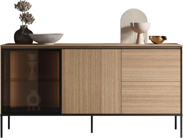 Kommode 1D1W2S Visso VI-05 (Farbe: Eiche Linear)