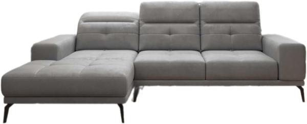 Designer Sofa Terina inkl. Beistellhocker Samt Grau Links