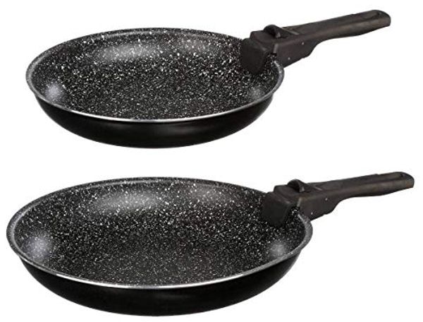 Küche Bratpfanne, Aluminium, Ø 24, 28 cm, Antihaftbeschichtung, 2 Stück