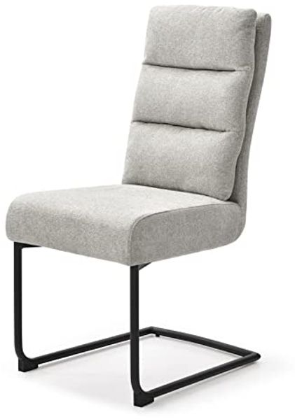 riess-ambiente Freischwinger COMFORT vintage hellgrau, Esszimmer · Webstoff · Metall · Industrial Design