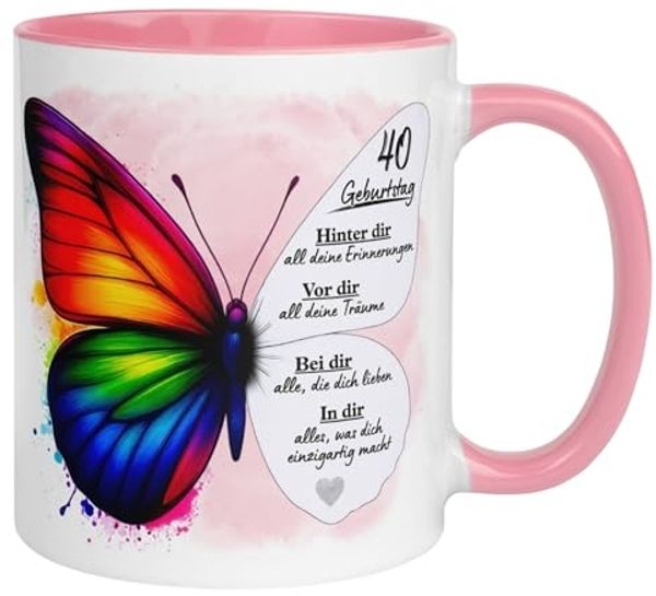 Momentals Tasse 40. Geburtstag Frau – Weil du einzigartig bist – Geburtstagsgeschenk, Gratis Versand · Links-&Rechtshänder · Spülmaschinenfest