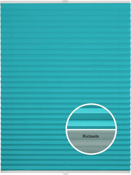 ondeco Plissee Thermo ohne Bohren mit Klemmträger,Sonnenschutz für Fenster innen, lichtschutz und Blickdicht, Faltrollo Sichtschutz für Tür, Jalousie Rollo leicht verdunkelnd - Türkis - 70x130 cm
