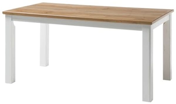Esstisch Hemsby in weiß Pinie / Eiche Landhaus 158 x 88 cm