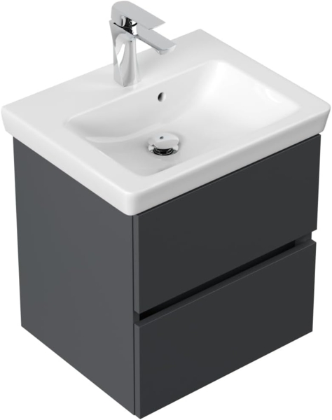 Badmöbel mit Villeroy & Boch Subway 2.0 Waschbecken 50 cm SoftClose grafit : Grafit