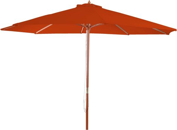 Sonnenschirm Florida, Gartenschirm Marktschirm, Ø 3,5m Polyester/Holz 7kg ~ terracotta