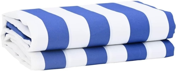 vidaXL Markisenersatz Blau und Weiß 1000 x 160 cm Polyesterleinwand 42000813
