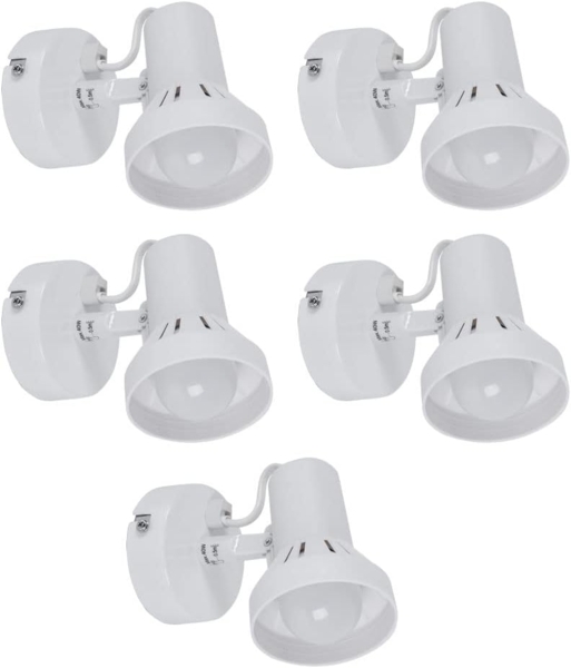 5er Set Wandleuchten, weiß, Spot schwenkbar, D 8 cm