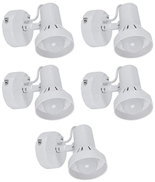 5er Set Wandleuchten, weiß, Spot schwenkbar, D 8 cm
