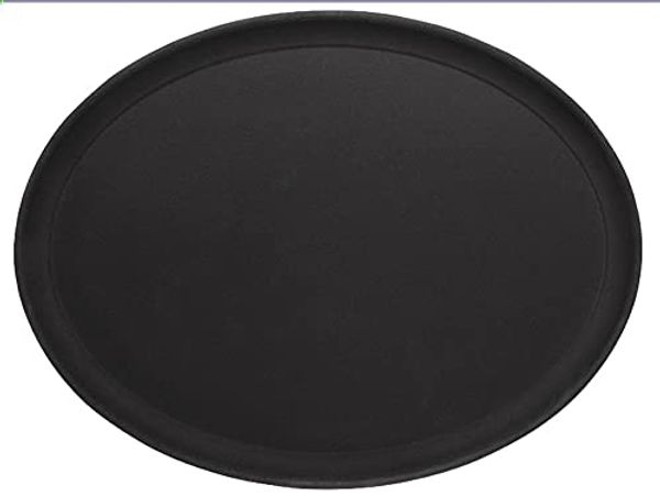 Contacto Tablett oval, rutschhemmend 26,5x20 cm, schwarz