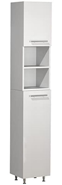 VCM Badmöbel Hochschrank Lisalo 918741 Weiß H. 170 x B. 30 x T. 25 cm