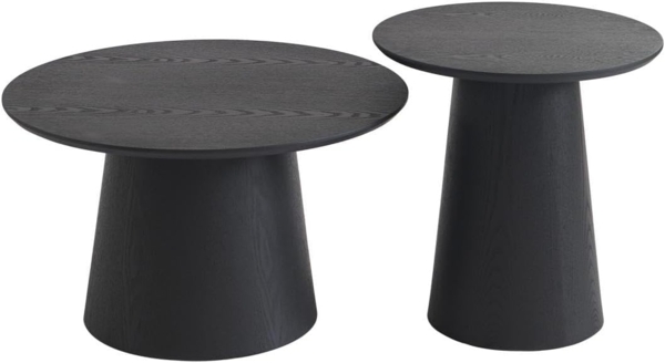 Vente-unique - Couchtisch-Set - Eichenfurnier - Schwarz - PIARI