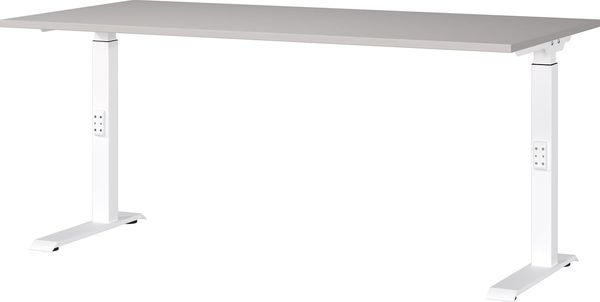 Germania Schreibtisch 7911-617, in Kaschmir/Weiß, me. höheneinst, 160 x 91 x 80 cm (BxHxT)