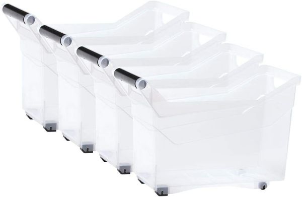 Kreher Aufbewahrungskorb Rollbox, Aufbewahrungsbox mit Griff, Nutzvolumen: 10 Liter (4 St)