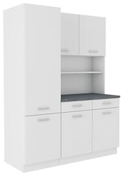 Buffet Küche 'Mario 150 cm' Spanplatte Weiß Matt, 150 x 200 x 60 cm