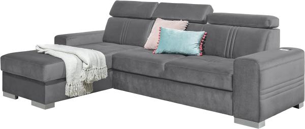 99rooms Neilo Ecksofa Velours ESITO Grau Links mit