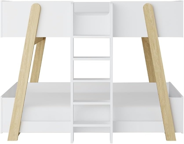 Vente-unique - Etagenbett - 90x190 cm - Weiß und Natur - CORODELA Bild 6