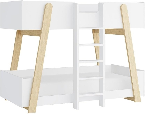 Vente-unique - Etagenbett - 90x190 cm - Weiß und Natur - CORODELA Bild 4
