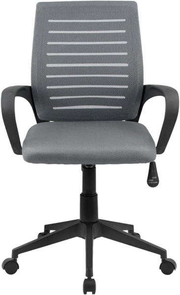 WeHome Futura ergonomischer Bürostuhl, Schreibtischstuhl 62 x 60 x 95 – 105 cm, Bürostuhl mit Armlehnen, gepolsterter Sitz, 360°-Drehung, höhenverstellbar, Basis mit Rollen (Grau) Bild 4