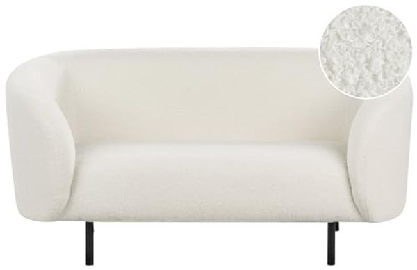 2-Sitzer Sofa Bouclé weiß schwarz LOEN