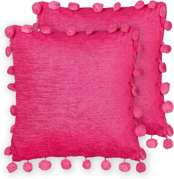 Kissen 2er Set JASMINE 45 x 45 cm Kein Muster Fuchsia