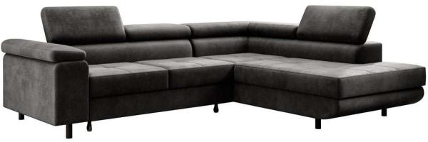 Designer Sofa Costa mit Schlaf und Klappfunktion Anthrazit Rechts