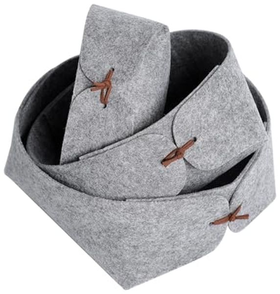 Libaro Badorganizer Aufbewahrungsbox stapelbar Ordnungsboxen Aufbewahrungskorb Stoff grau (3er-Set), Aufbewahrung Deko Ordnungsboxen Aufbewahrungskorb Filz