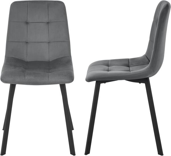 Esszimmerstuhl Lexnitz 2er Set Dunkelgrau [en. casa]