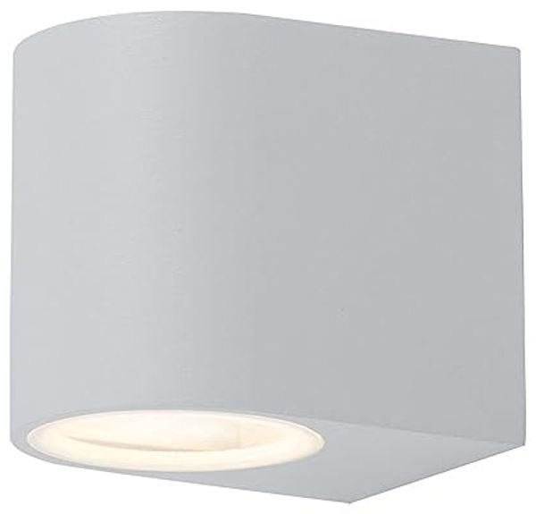 RGB LED Außenwandleuchte, Aluminium weiß, H 9,2 cm