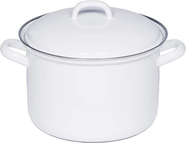 Riess Riess hoher Topf mit Deckel 1,5l 16cm Classic Weiss R0122033