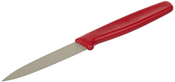 Victorinox Standard Red Handle Paring Knife Pointed Tip - 8cm