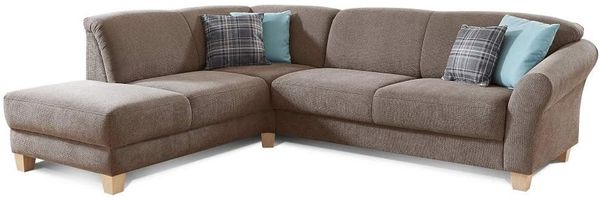 CAVADORE Ecksofa Gootlaand / Große Couch im Landhaus-Stil / Mit Federkern-Polsterung / 257 x 84 x 212 / Braun