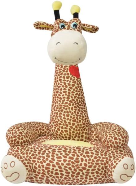 Plüsch-Kindersessel Giraffe Braun