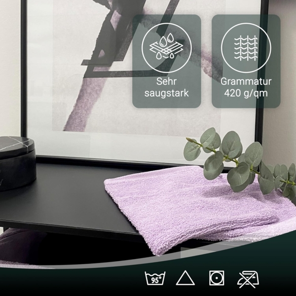 ZOLLNER Waschlappen, (10-St), dauerhaft strahlende Farben, weich, 16x21 cm, 100% Baumwolle, vom Hotelwäschespezialisten Bild 4