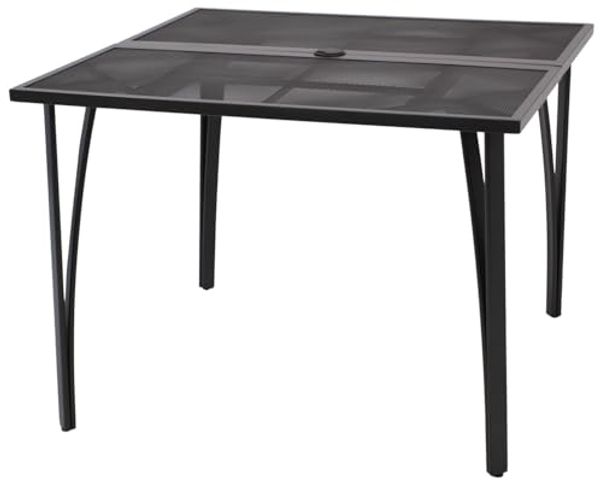 DEGAMO Gartentisch CLASSIC, 100x100cm, stabiles Stahlgestell, Tischplatte Streckmetall anthrazit