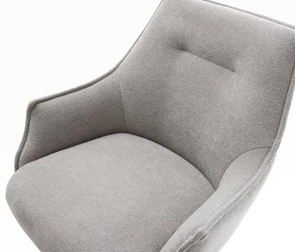 Barstuhl Alja-Flex Strukturstoff Soft Grau Drehfuß höhenverstellbar Metall Schwarz Taschenfederkern Bild 5