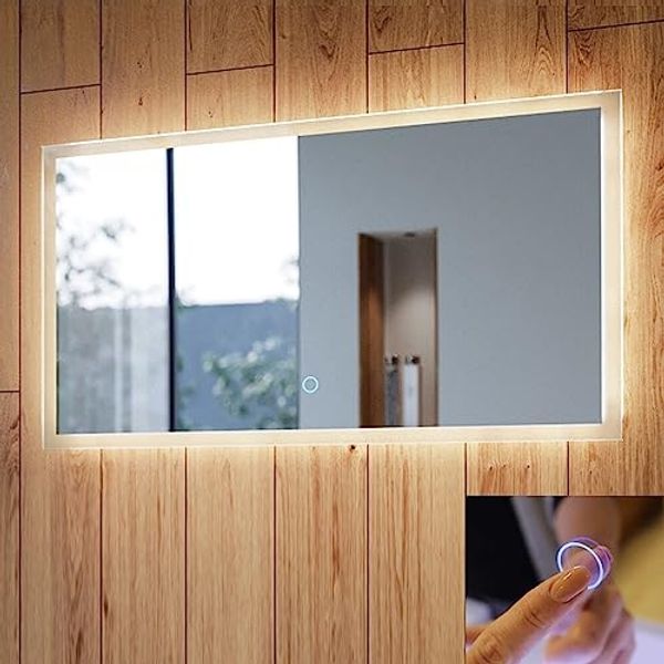 LED Spiegel 140cm mit Touch Bedienung B x H x T ca. : 140 x 60 x 3,2 cm