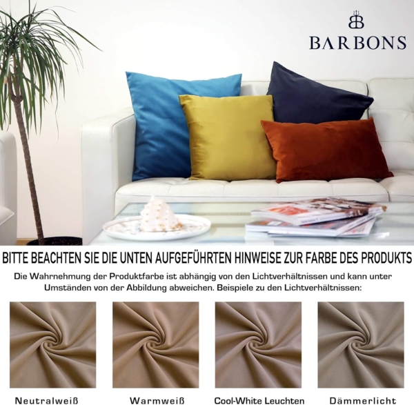 Barbons Kissenbezug 50x50 2er Set – Samt Dekokissenbezug weiche Kissenbezüge Kissenhülle mit Reißverschluss Kopfkissenbezug (50x50, Hellbraun) Bild 3