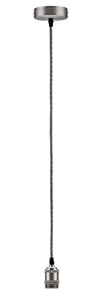 Paulmann No. 50322 Vintage-Pendel mit E27-Fassung Grau, Nickel gebürstet