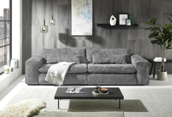 Big Sofa Venice Mikrofaser Eden optional mit Hocker – Ed Exciting Design