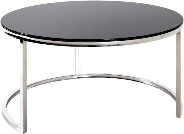 Couchtisch Glas schwarz/ Metall, Ø 80cm